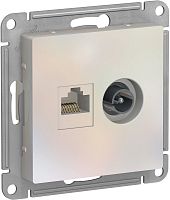 Розетка RJ45+TV Оконечная без рамки Systeme Electric AtlasDesign 2-м. жемчуг картинка